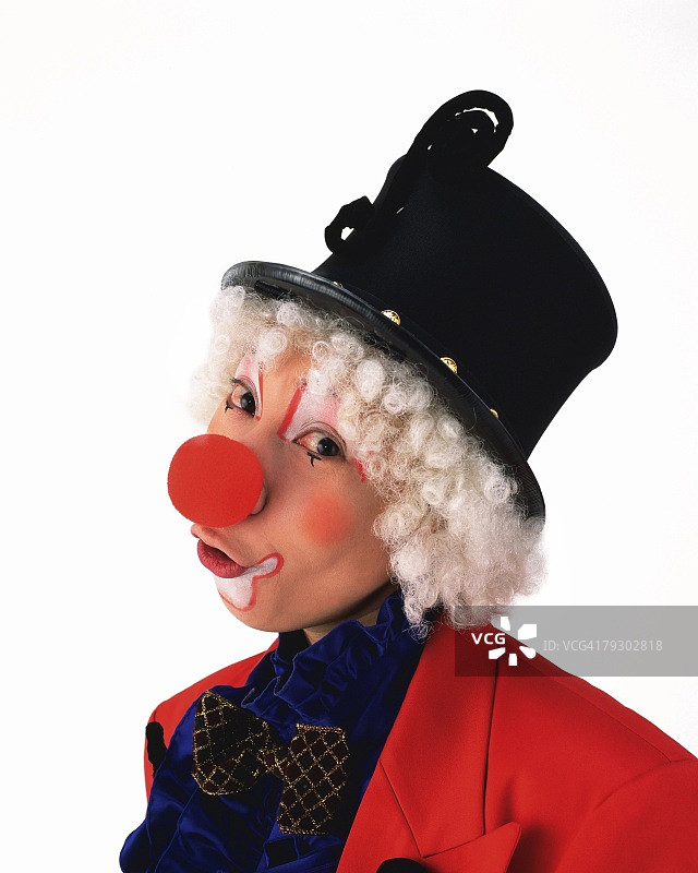 小丑的肖像，正面视图图片素材