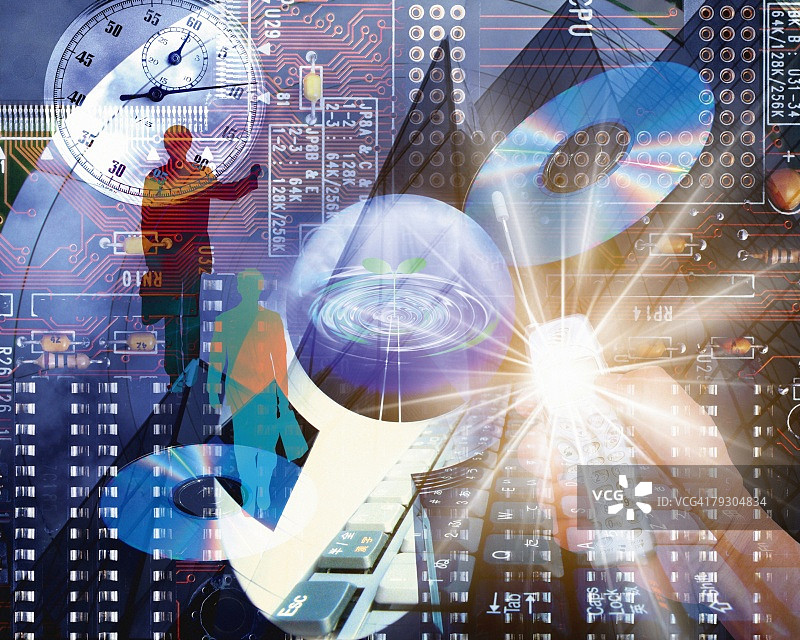 商务人士电脑图形合成图像图片素材