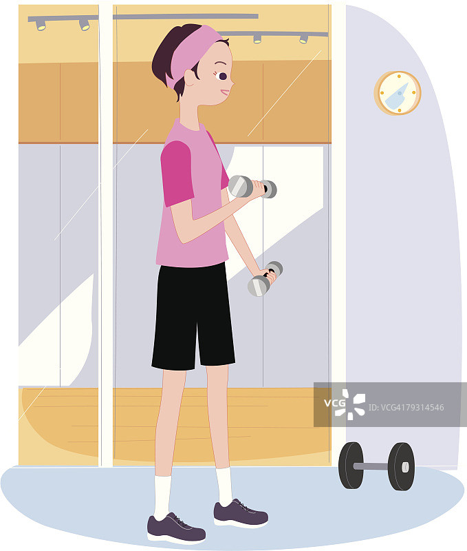 健身插画技巧图片素材