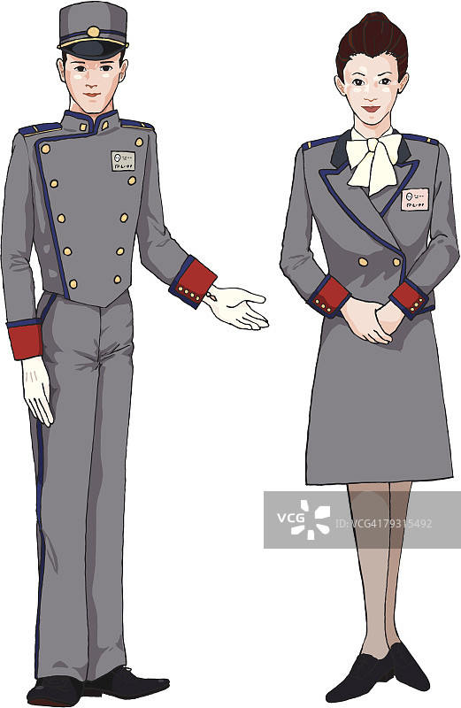 酒店服务人员插画图片素材
