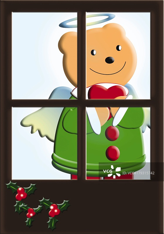 熊天使绘画插图图片素材