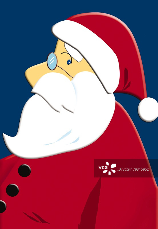 圣诞老人画像（侧面），插画图片素材