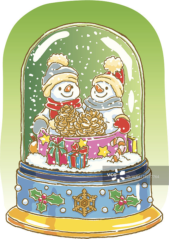 圣诞节雪人雕像绘画插图图片素材