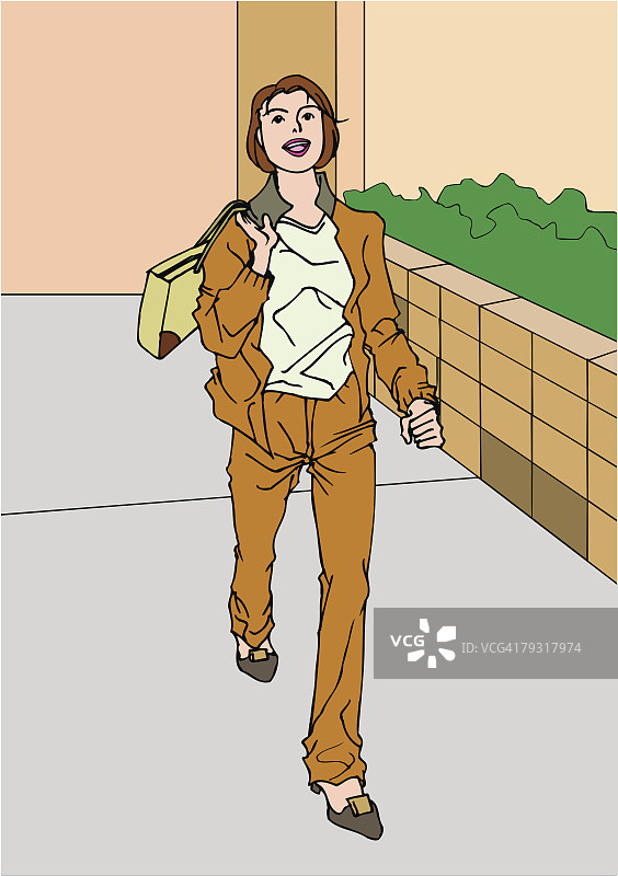 穿着运动服微笑的女人图片素材