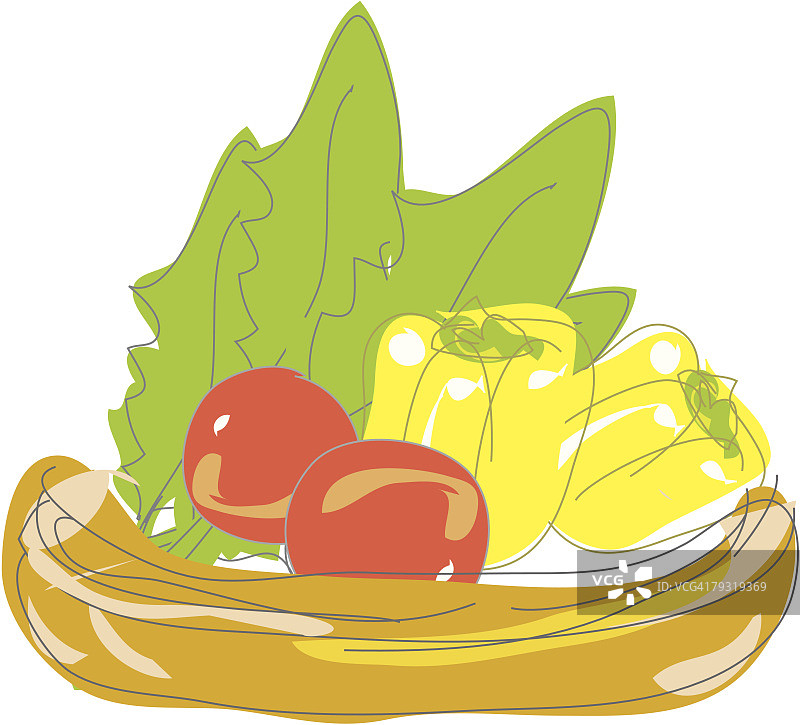 深黄色蔬菜插画图片素材