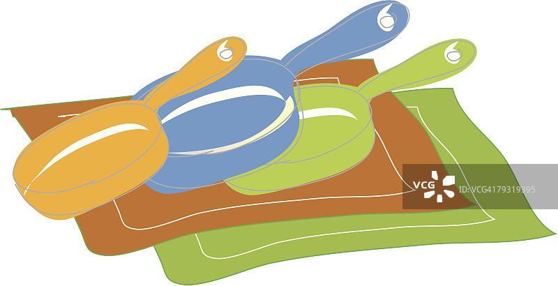 彩色煎锅插画图片素材