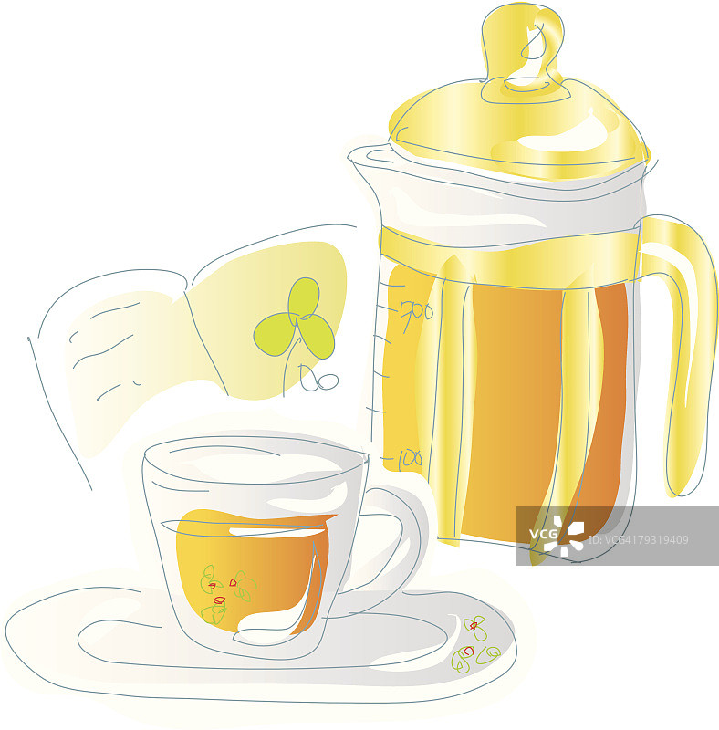 英式下午茶插画图片素材