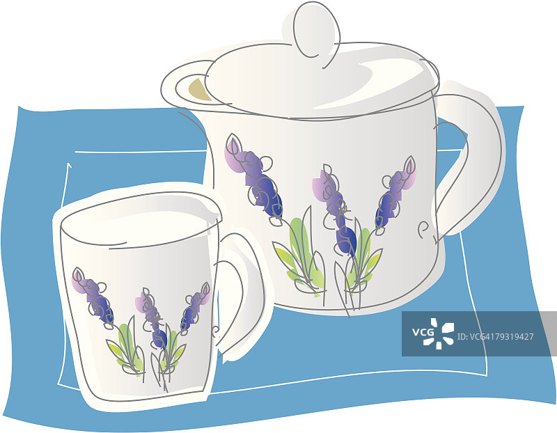 茶具插画图片素材