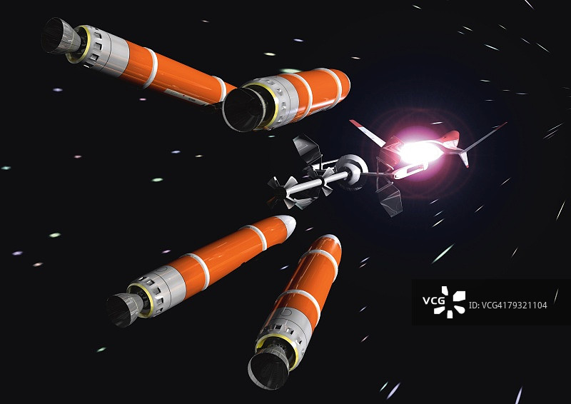 假想宇宙飞船，插画，CG图片素材
