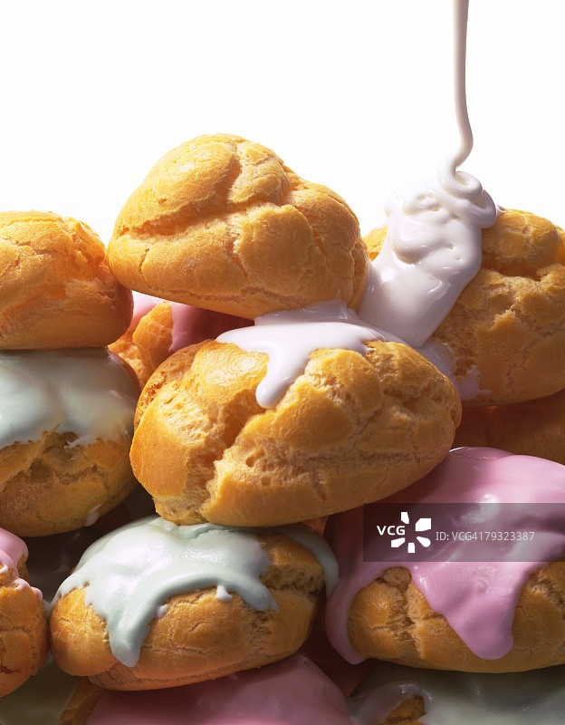 奶油泡芙特写图片素材