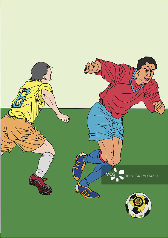 足球运动员比赛绘画插图图片素材