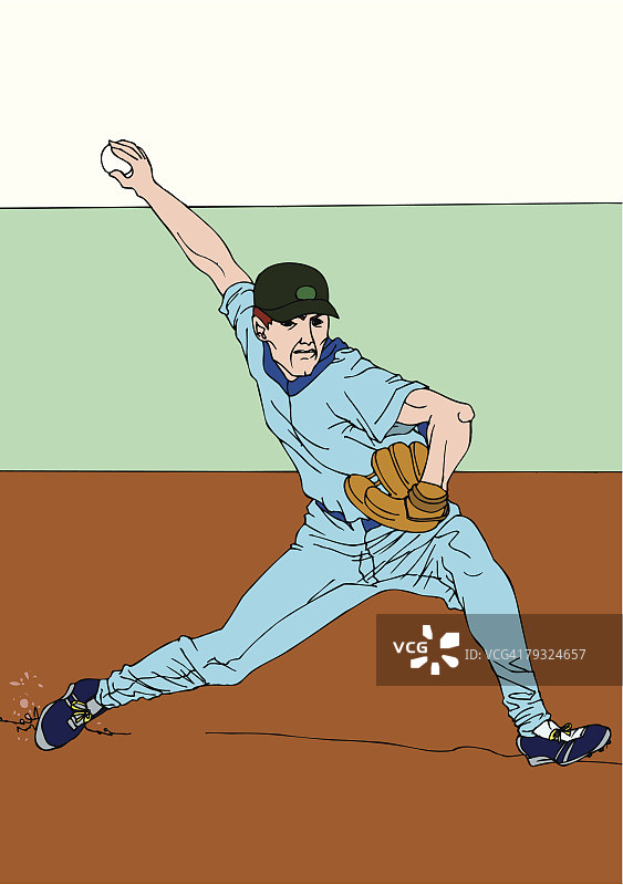 投手投球插画图片素材