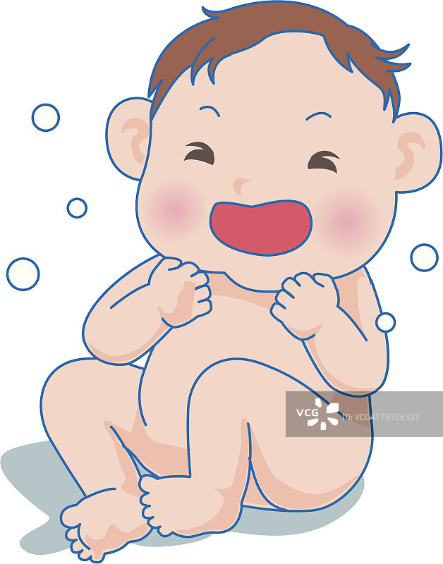 哭泣的婴儿正面照图片素材