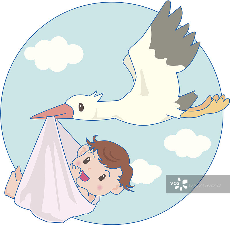 鹳鸟送子图片素材
