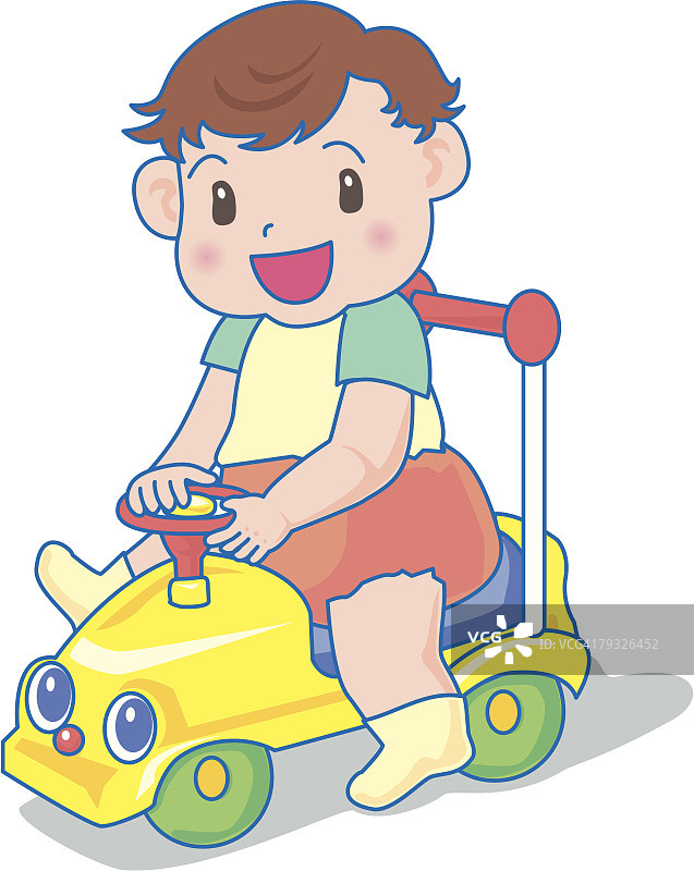 宝宝乘坐玩具车图片素材