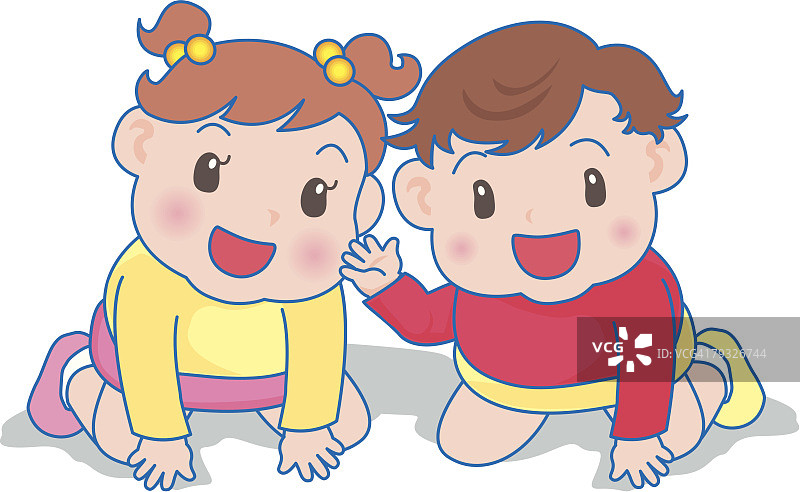 跪着微笑的儿童图片素材