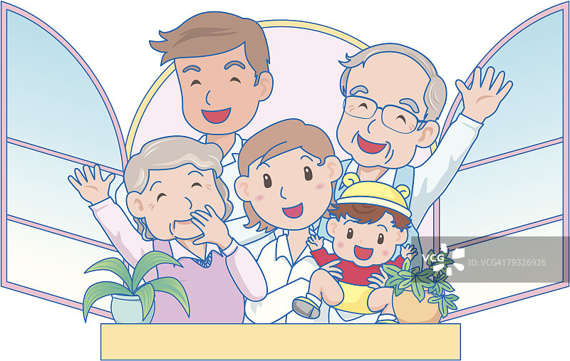 三代同堂的微笑图片素材