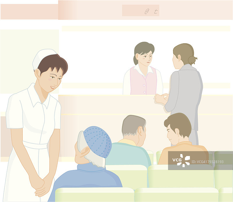 患者与护士交流插画图片素材