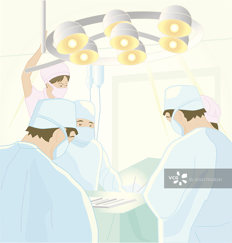 医生为患者做手术插画图片素材