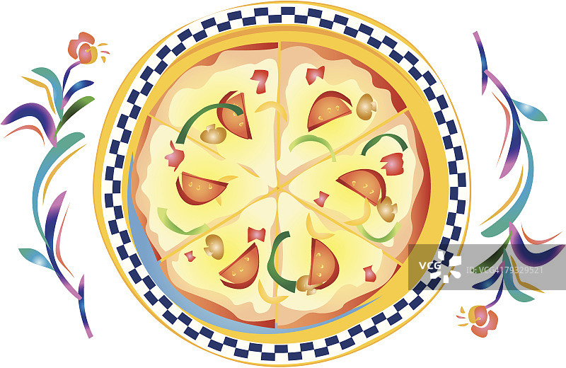 披萨特写插画图片素材