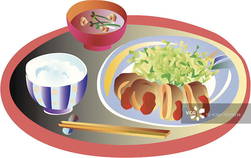 猪排切块插画图片素材