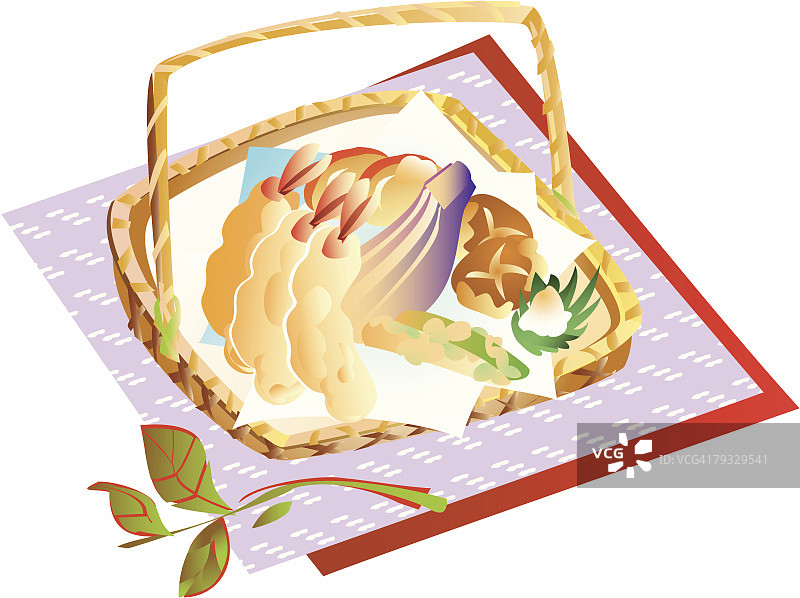 天妇罗特写插画图片素材