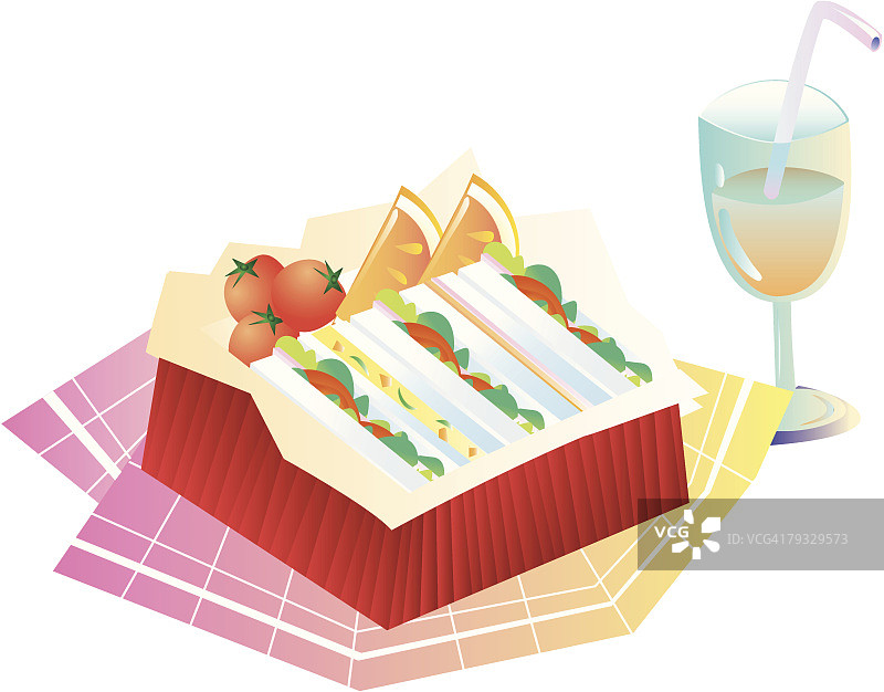 午餐盒，特写，插图图片素材