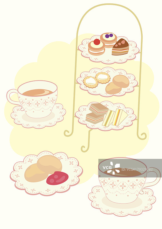 下午茶特写插画图片素材