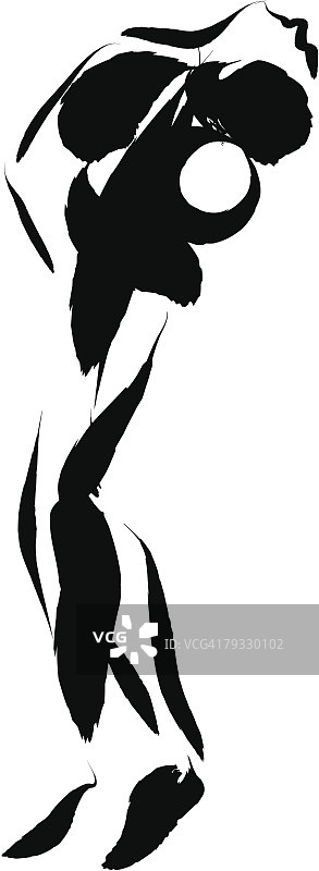 成年女性的艺术体操，笔墨风格图片素材
