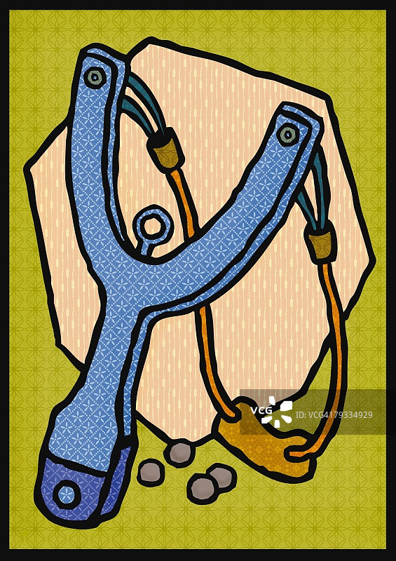 弹弓和球，正面视图图片素材