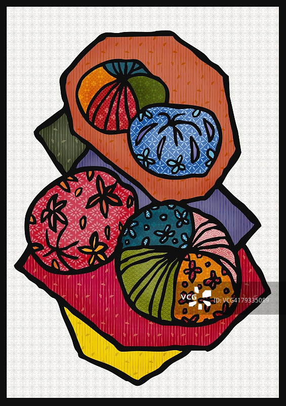 日式沙包（Otedama），高角度图片素材