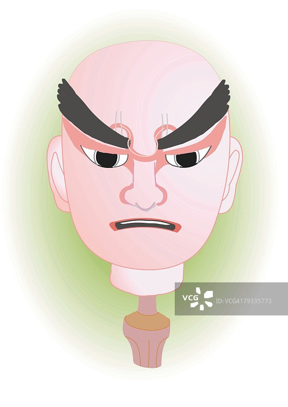 日本木偶戏男性人偶头部正面照图片素材