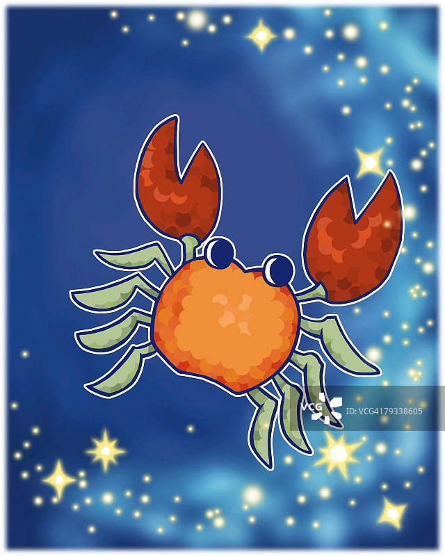 巨蟹座占星符号正面图，差异聚焦图片素材