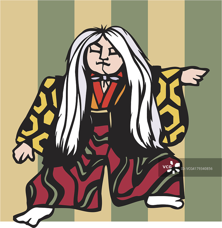歌舞伎演员的绘画，版画图片素材
