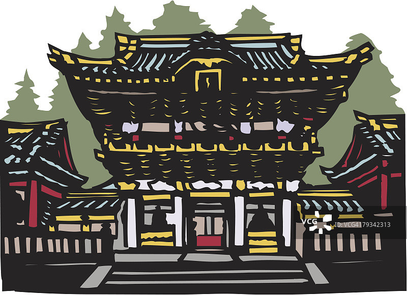 日本栃木县日光东照宫木刻图片素材