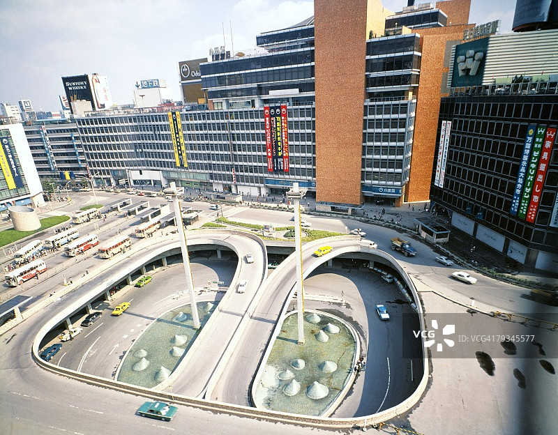 昭和时代的日本新宿站图片素材