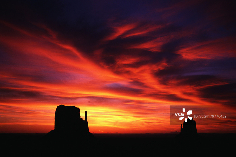 纪念碑谷的日落景象图片素材