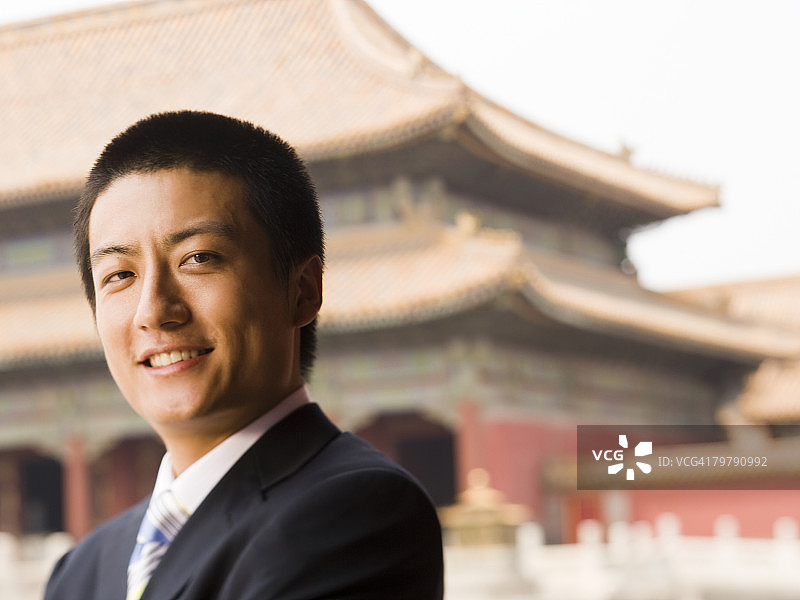 微笑的商人特写图片素材