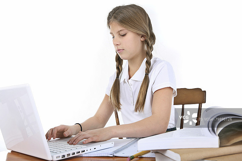 工作中的女学生图片素材