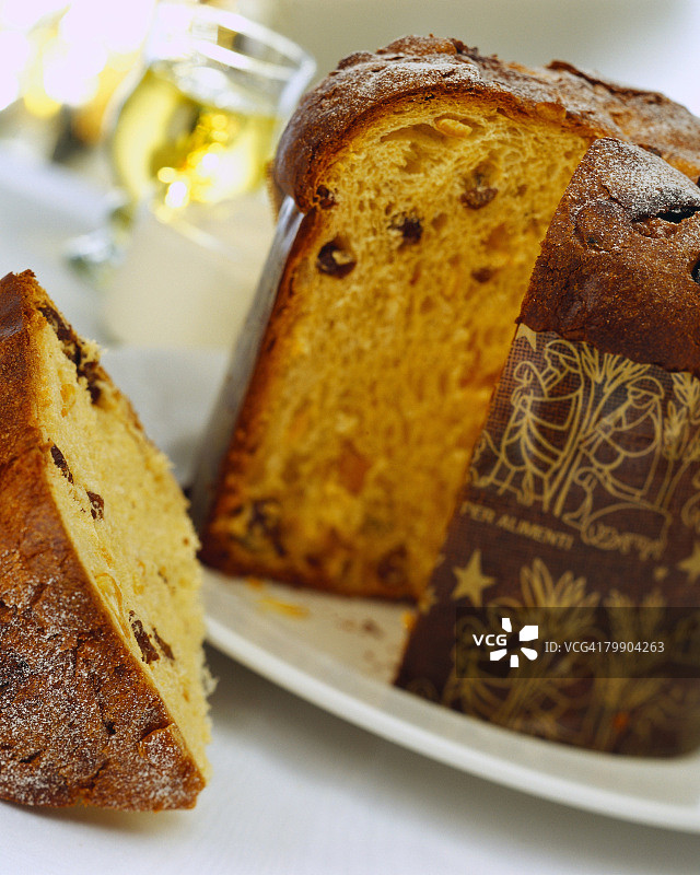 带标签的潘妮朵尼面包图片素材