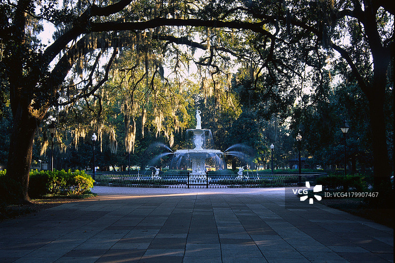 福赛斯公园的大型喷泉图片素材