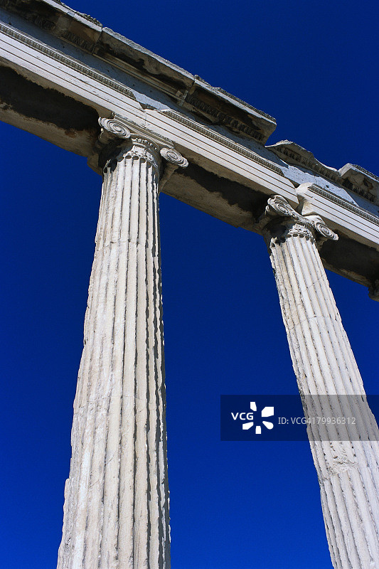 帕特农神庙的爱奥尼柱图片素材
