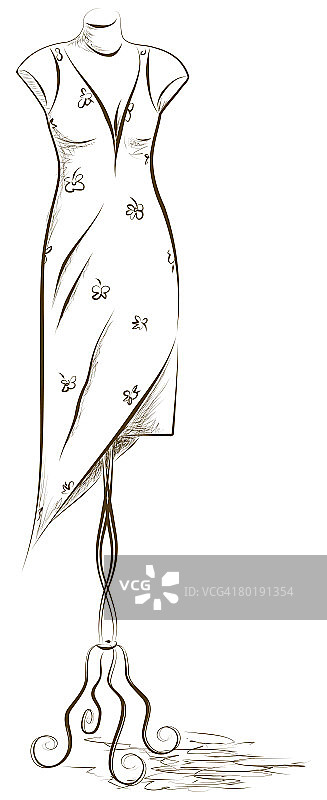 手绘商店人体模型图片素材