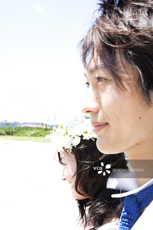 新娘和新郎面部特写图片素材