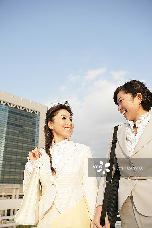 微笑的两名女办公室职员图片素材