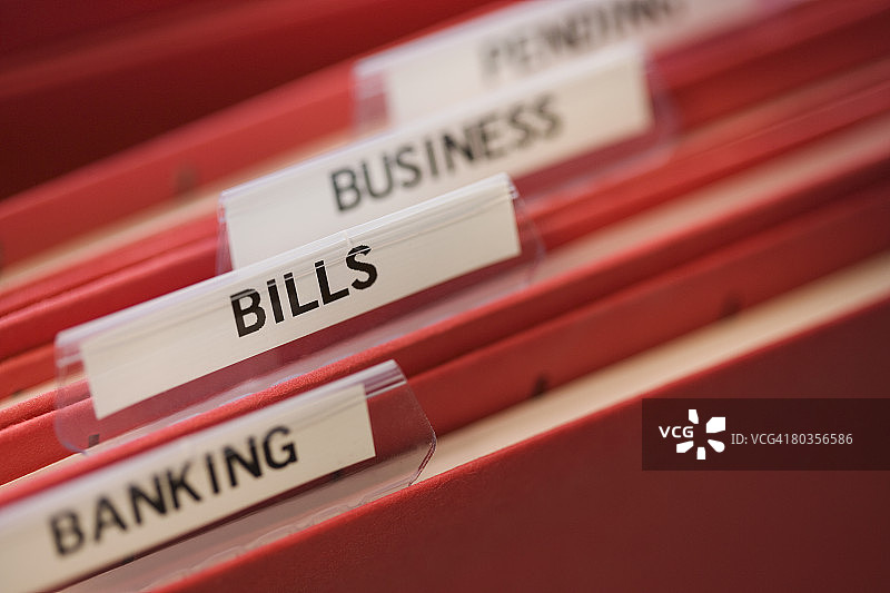 带标签的文件夹特写图片素材