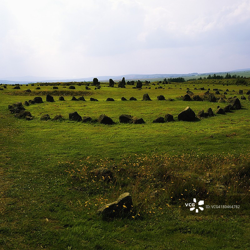 爱尔兰蒂龙郡库克斯镇Beaghmore石圈图片素材