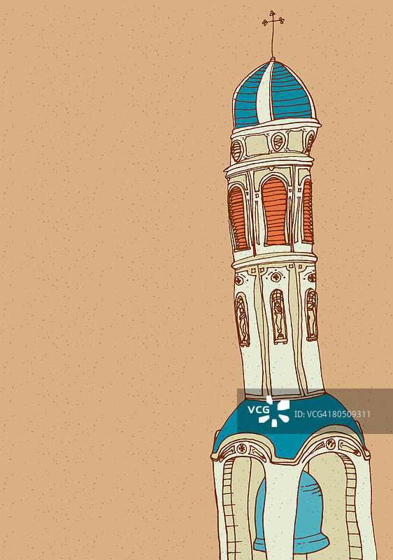 教堂与天空景色图片素材