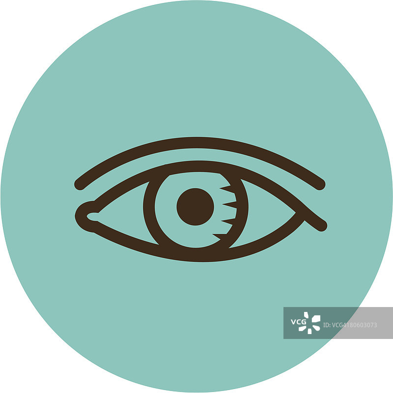 蓝色背景上的眼睛插画图片素材