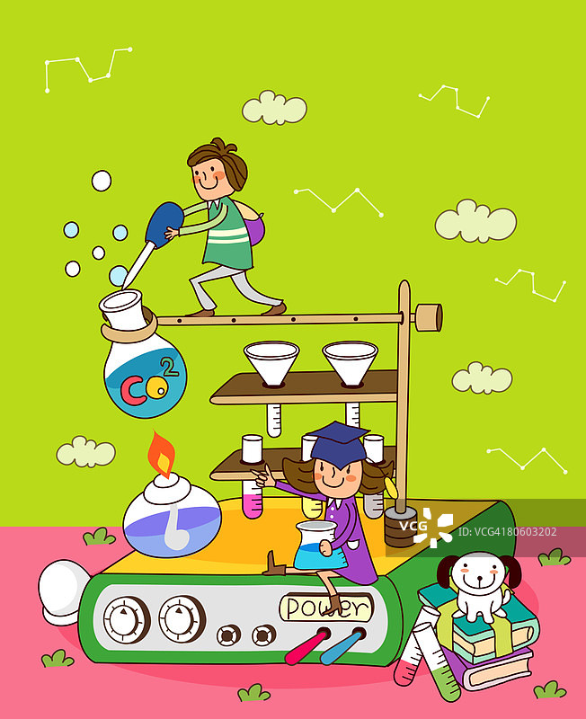 孩子们做科学实验图片素材